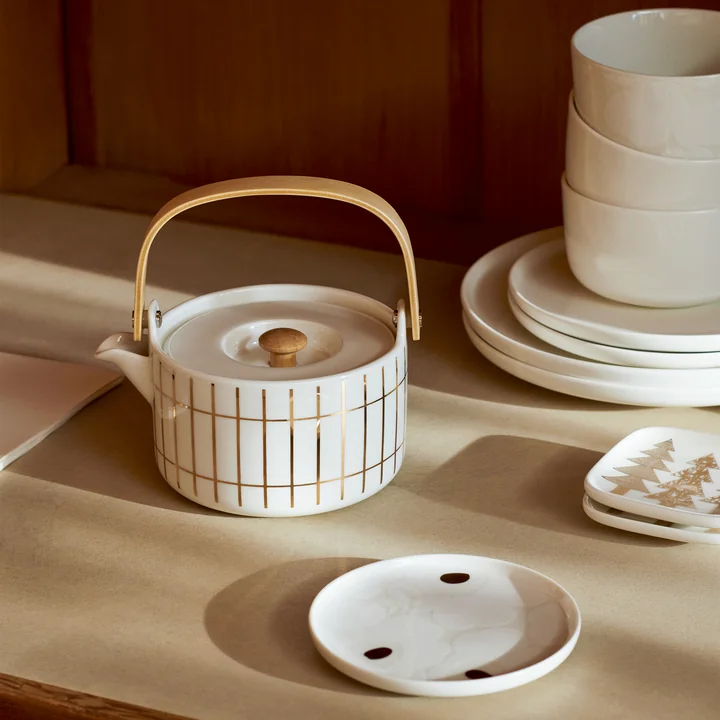 Marimekko - Oiva Unikko Teller, Ø 13,5 cm, beige / weiss