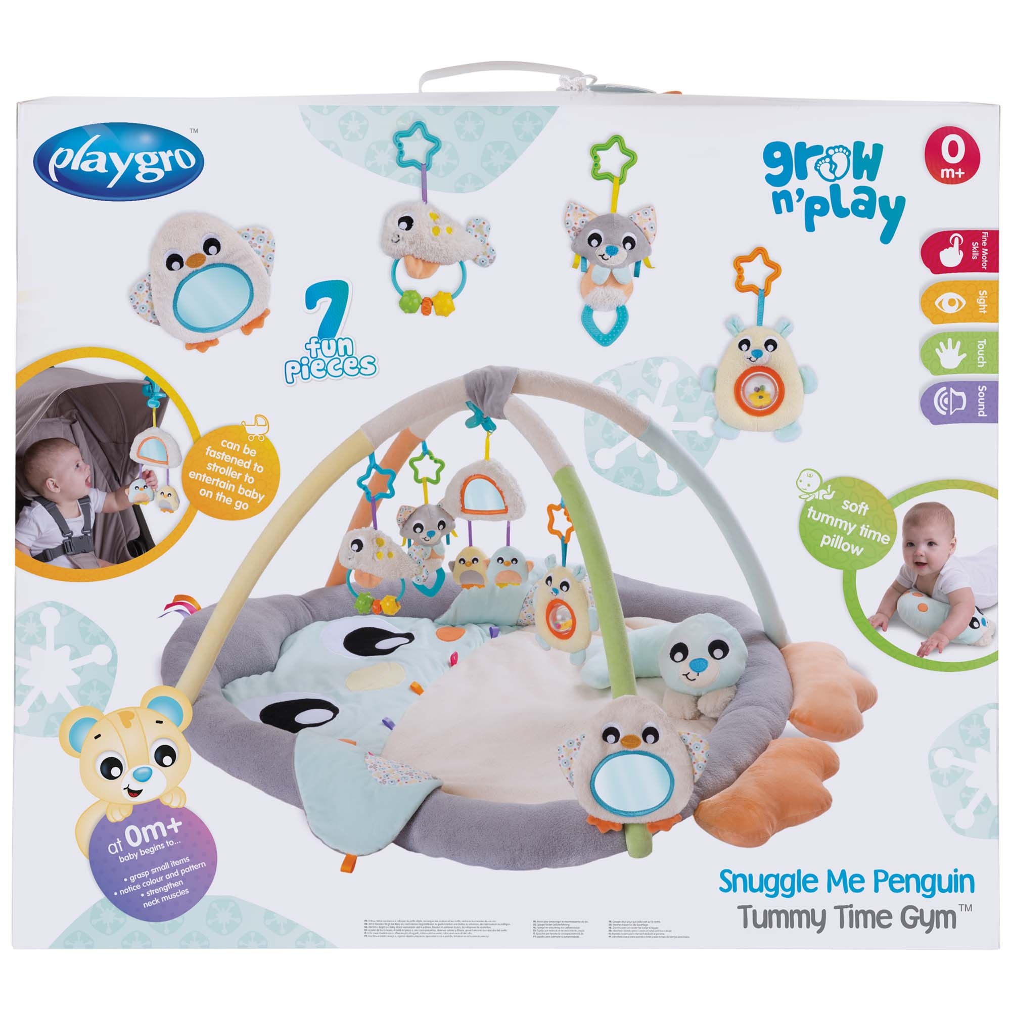 Playgro snuggle me penguin tummy time gym multi