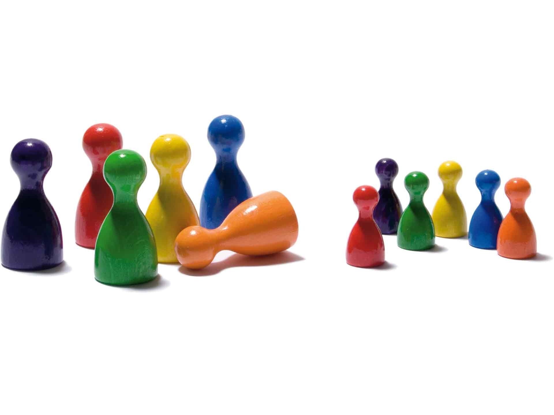 Spielfiguren Holz, farbig