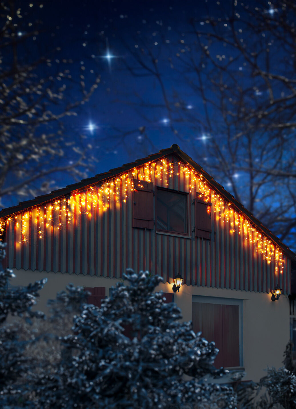 LED-Lichtervorhang Sternenregen aus PVC
