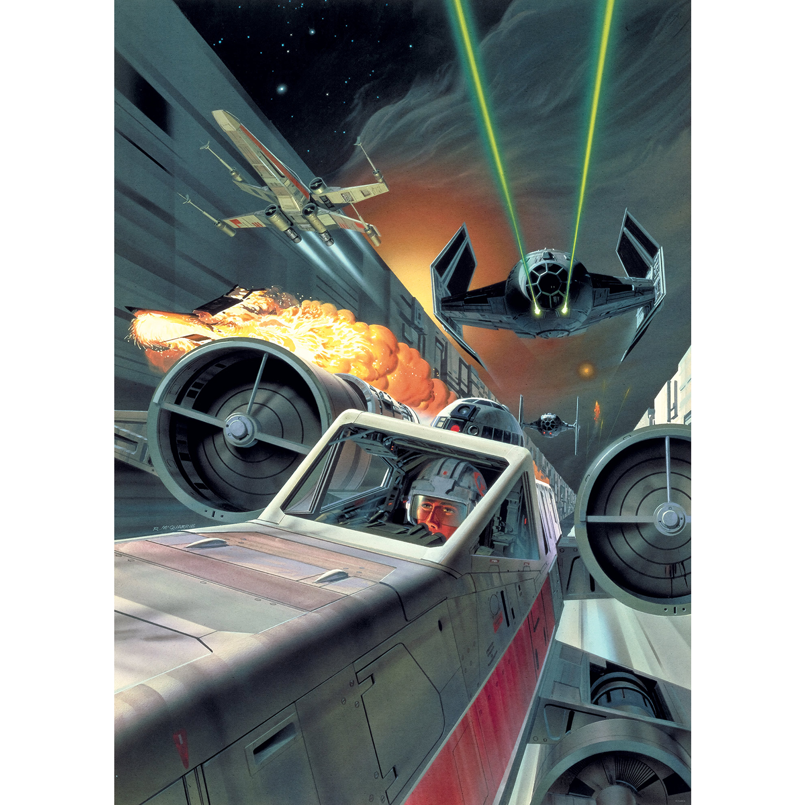 Vlies-Fototapete STAR WARS DEATH STAR TRENCHRUN - bunt - 200x280 cm