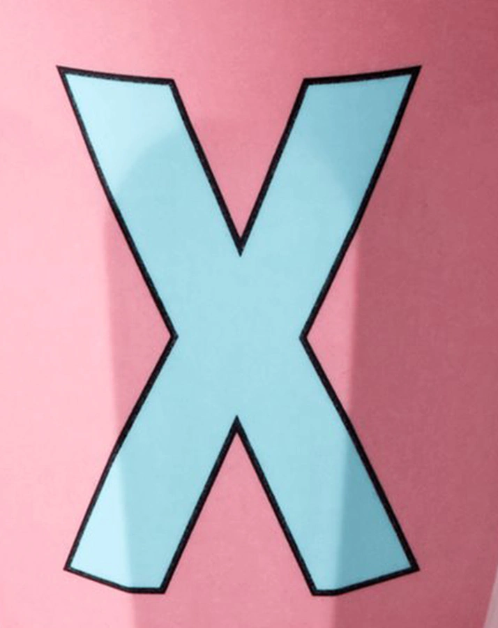 Melamin-Becher LETTER X - MEDIUM in dark powder