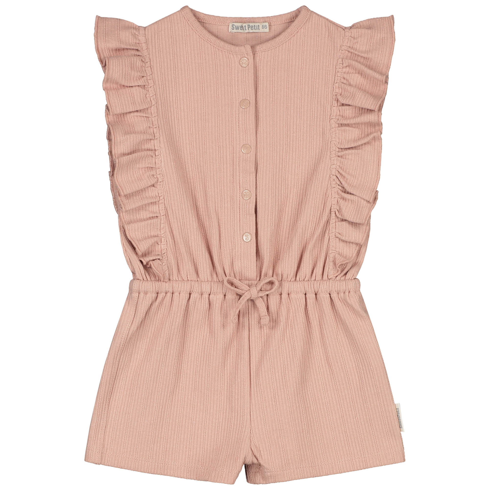 Sweet petit peuter jumpsuit Loua mouwloos effen beige