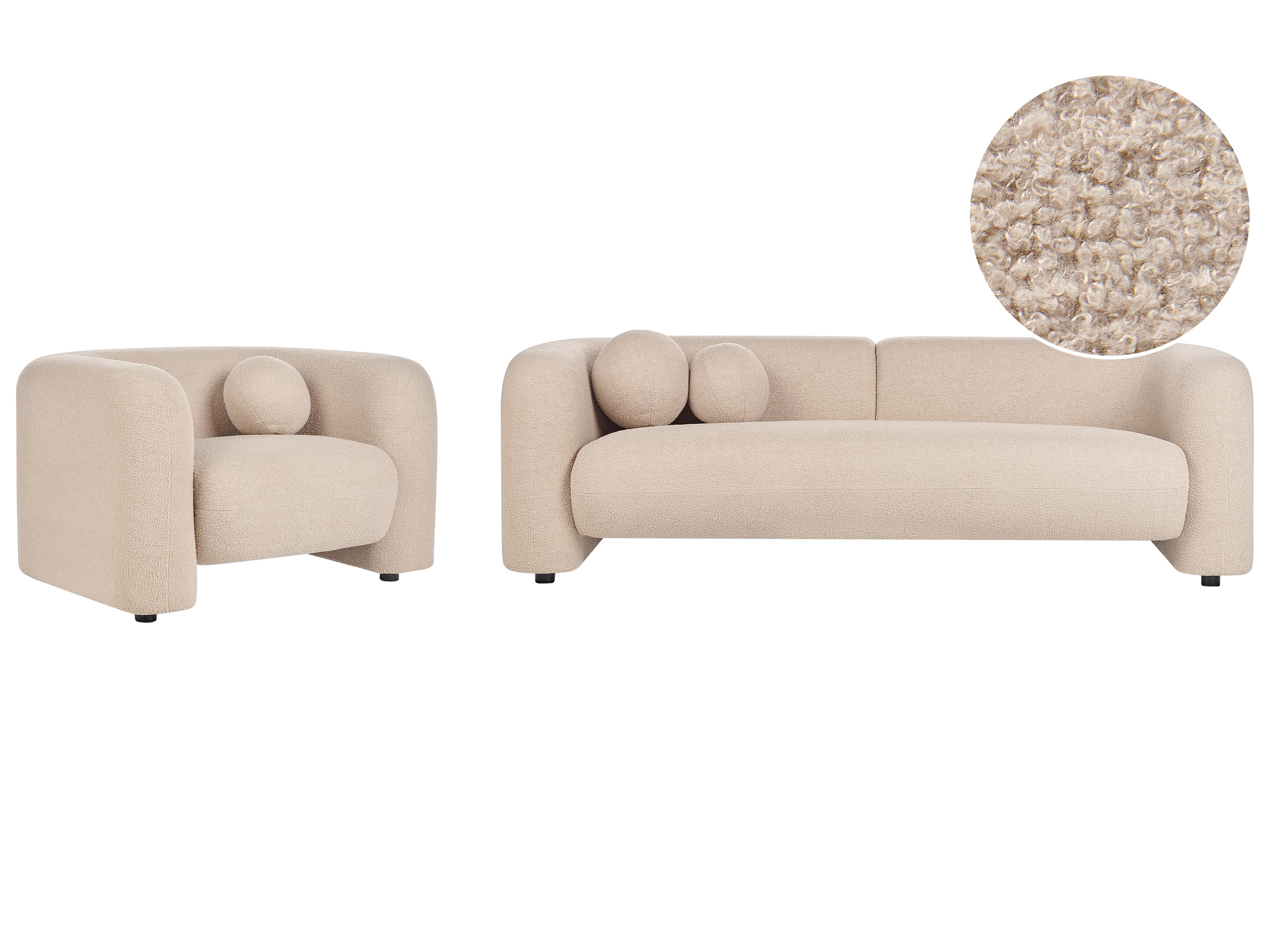 Bankenset 4-zits LEIREN Bouclé Beige