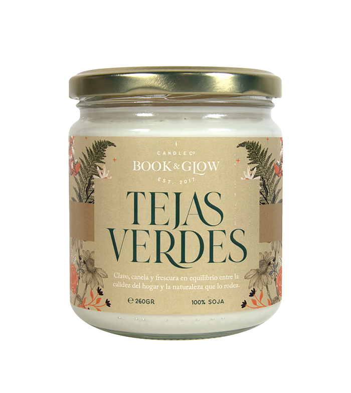 Book and Glow - *Mundos Extraordinarios* - Velas de Soja - Tejas verdes