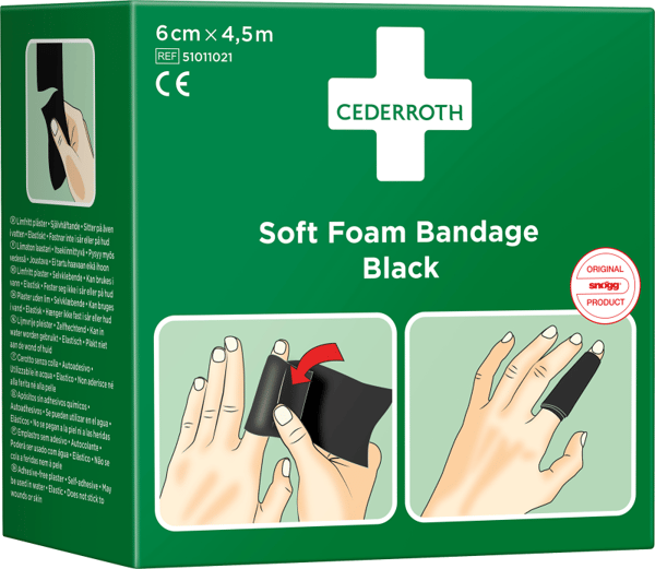 Cederroth Soft Foam bandage sort 6x450cm