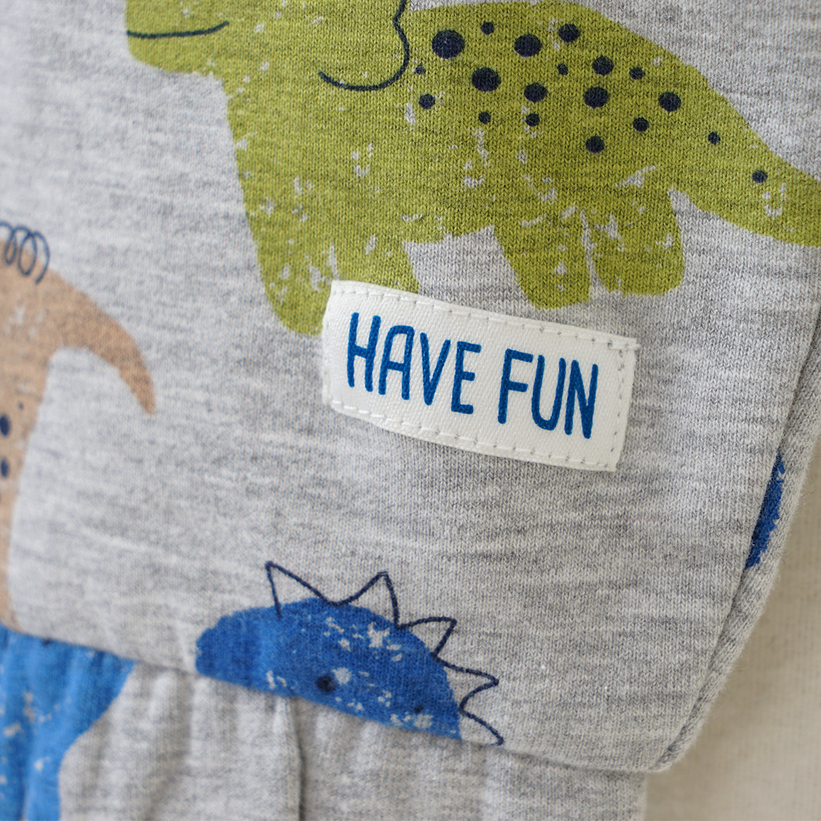 Topomini Baby Jogginghose mit Dino-Motiven hellgrau