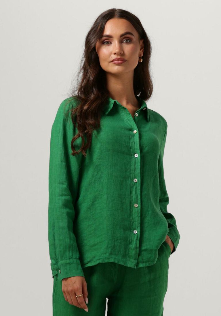 BY-BAR groene by-bar blouse irene linen ls blouse