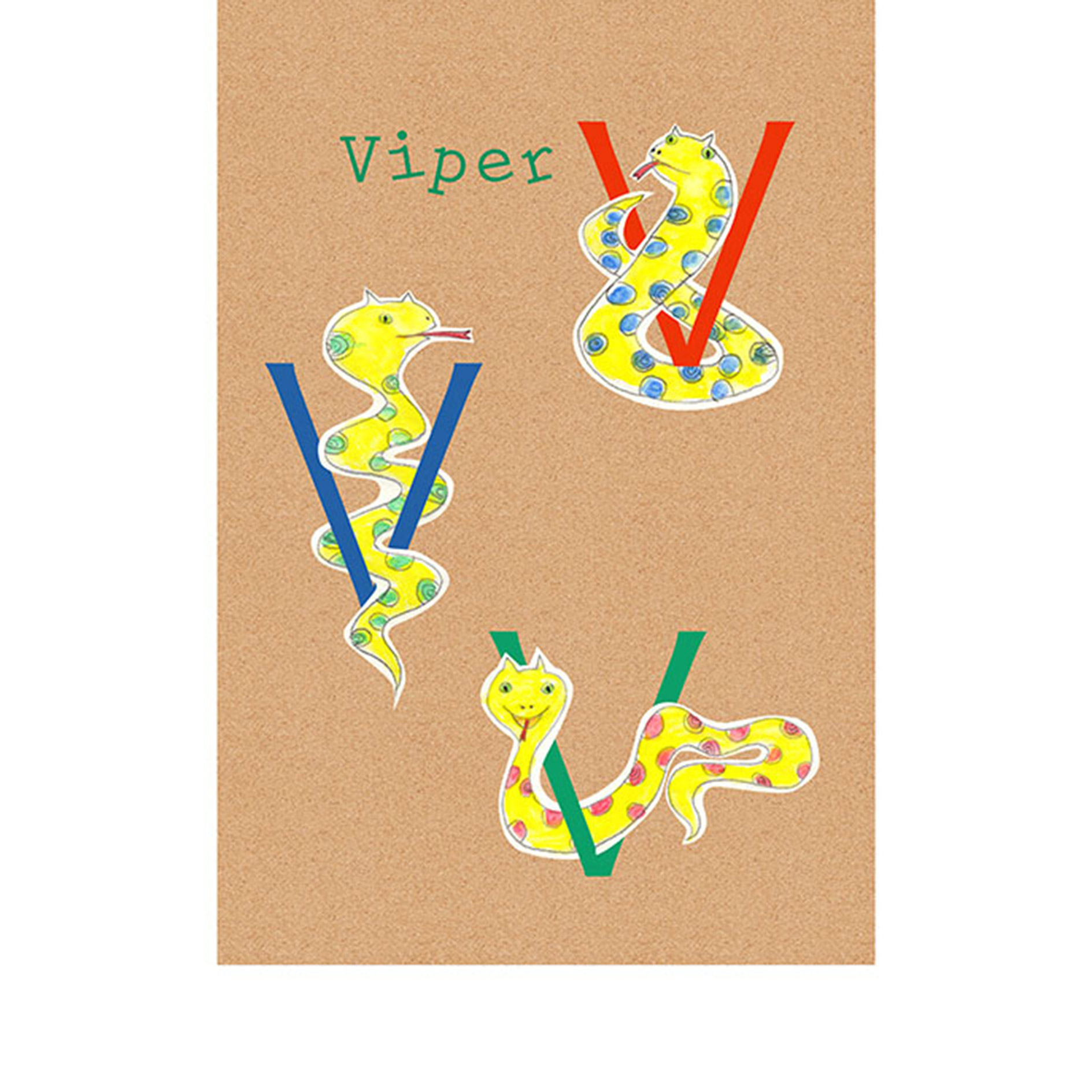 Wandbild ABC ANIMAL V - bunt - 50x70 cm