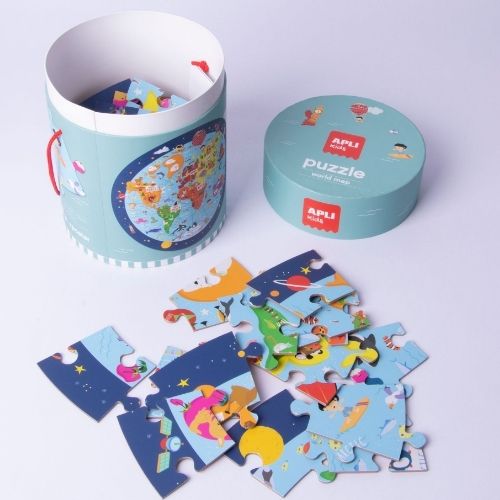 Apli kids vloerpuzzel wereld - 48st