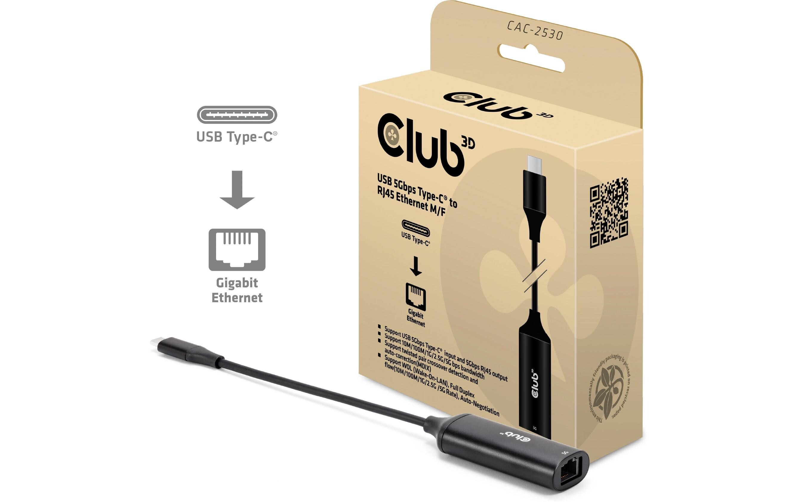 Adapterkabel USB Typ-C – RJ45 USB Type-C - RJ-45USB 5 GBps Type-C auf RJ45 Ethernet