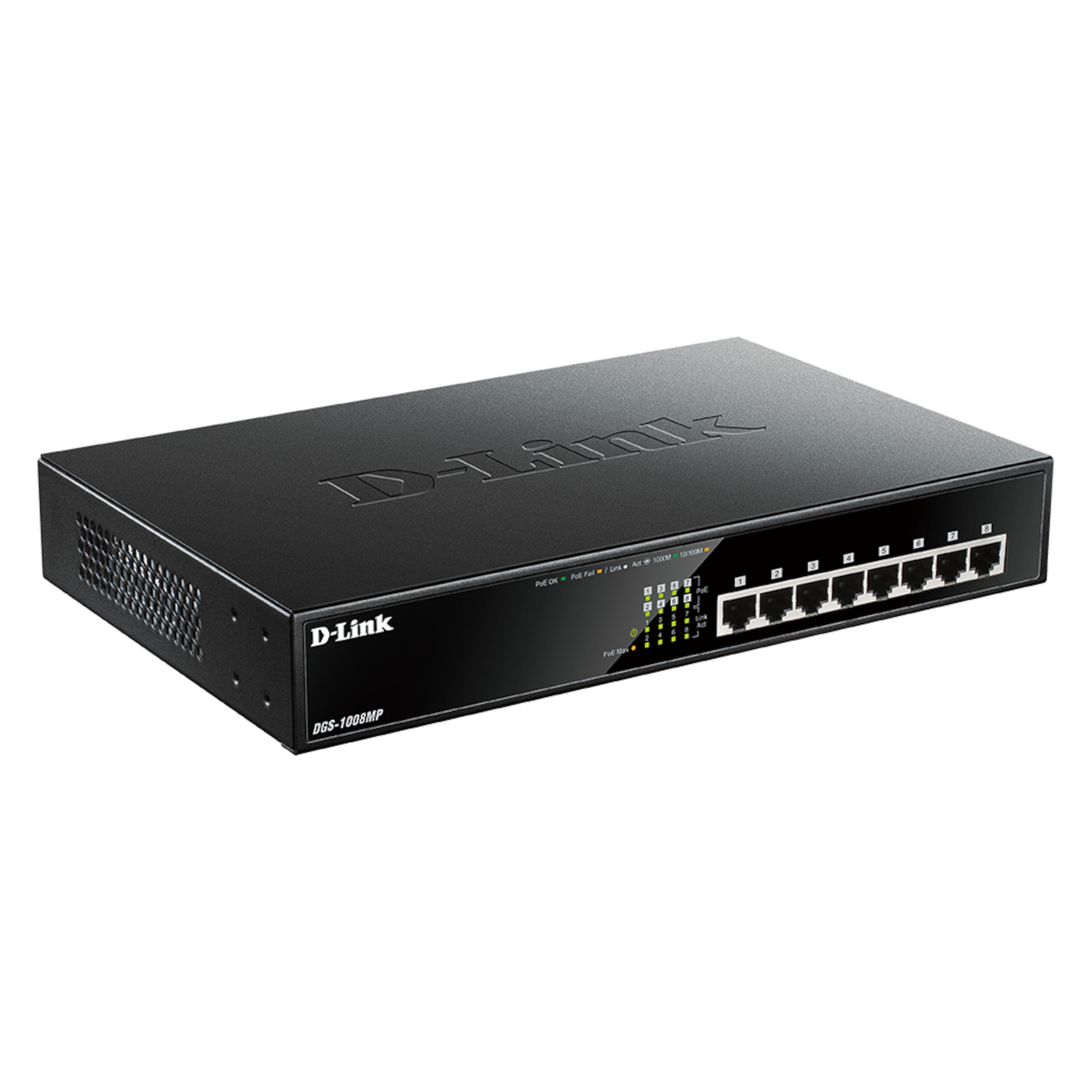 D-Link DGS-1008MP POE+-gigabitswitch med 5 porter