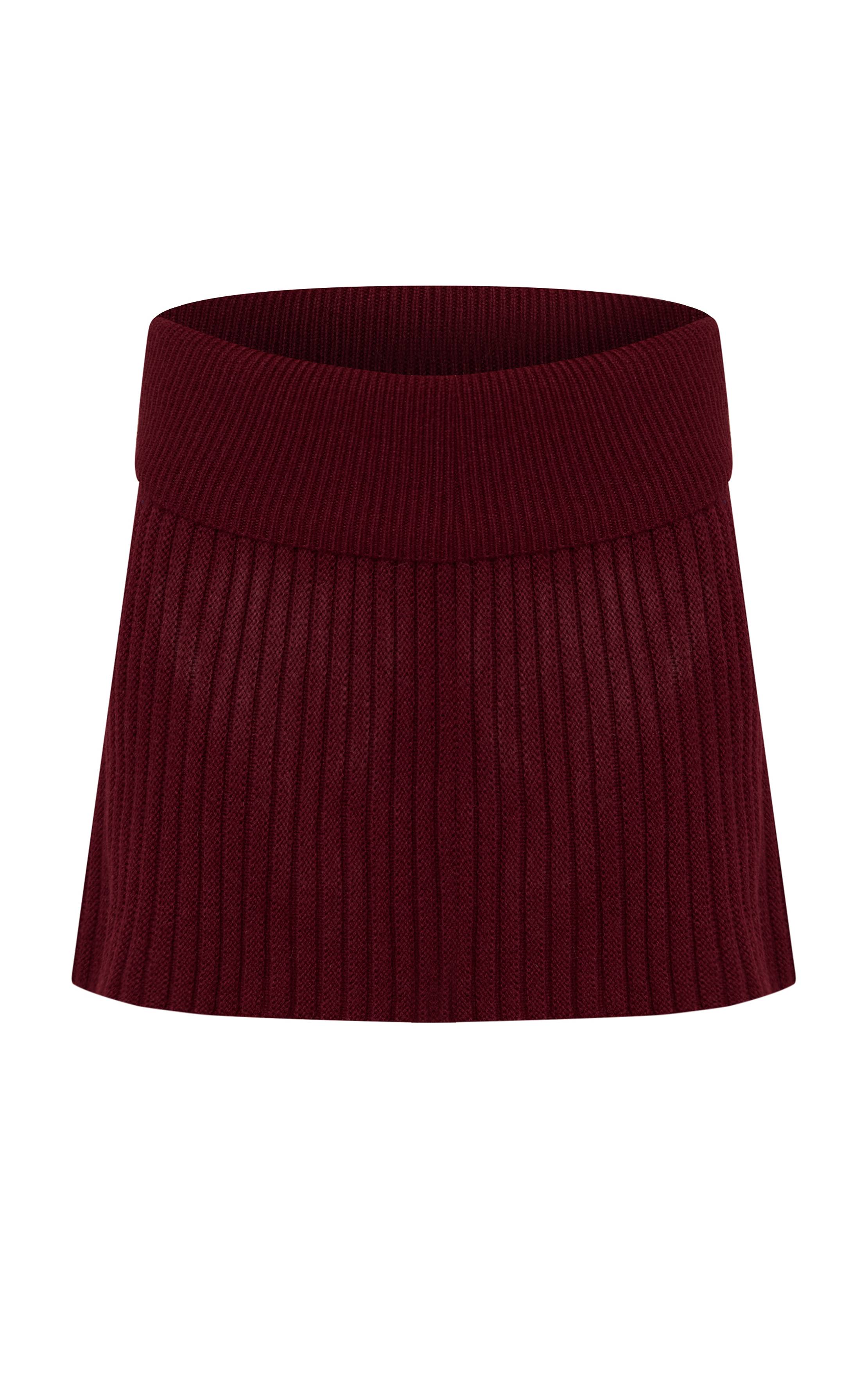 Cerise Mini Jupe Plissée En Maille