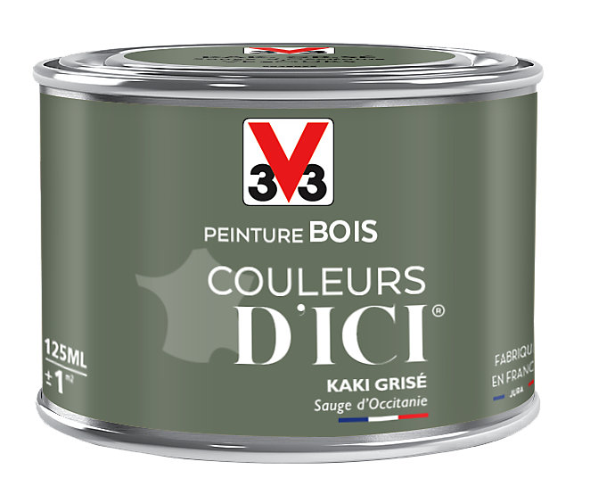 Peinture extérieure bois Couleurs d'ici kaki grisé Velours V33 0,125L