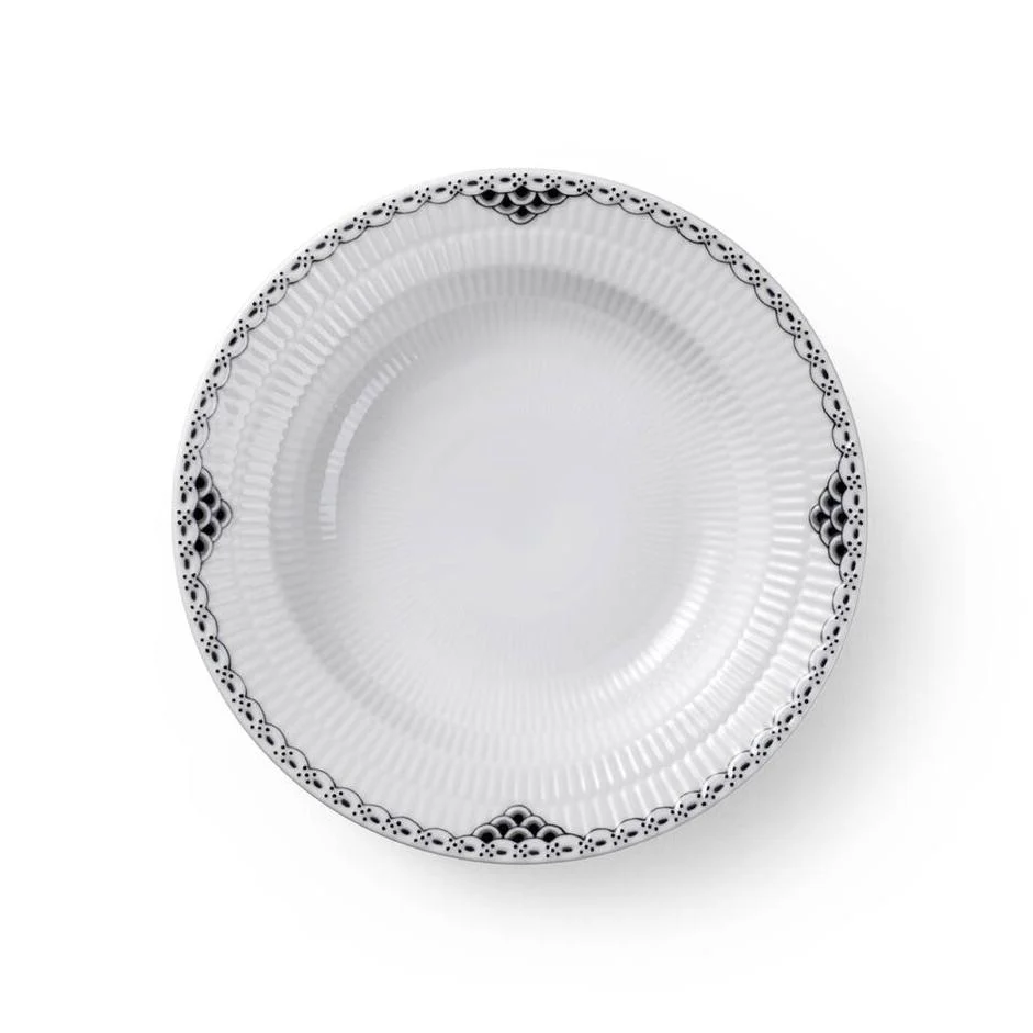 Royal Copenhagen  Sort Riflet Blonde dyb tallerken - Ø21 cm.