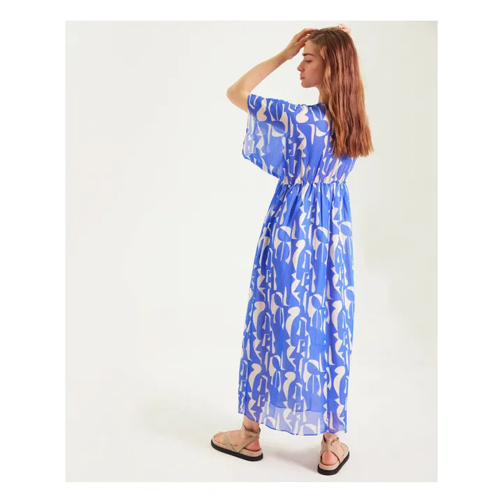 Sacrécoeur Robe Nour Imprimée | Bleu roi