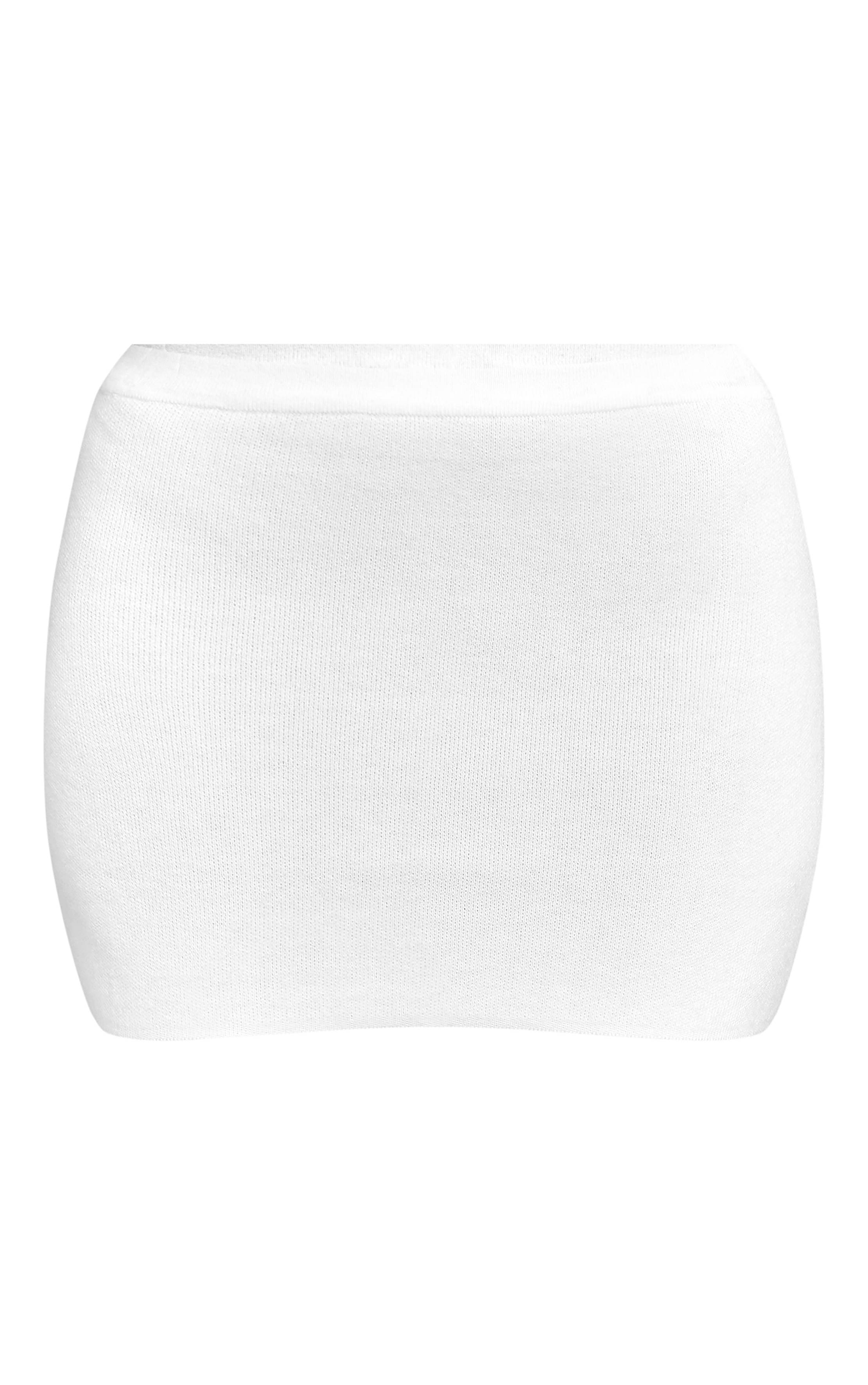 Blanc Mini Jupe En Maille Fine