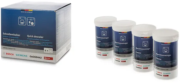 Set met reinigingsmiddel en snelontkalker voor wasmachines 00312269