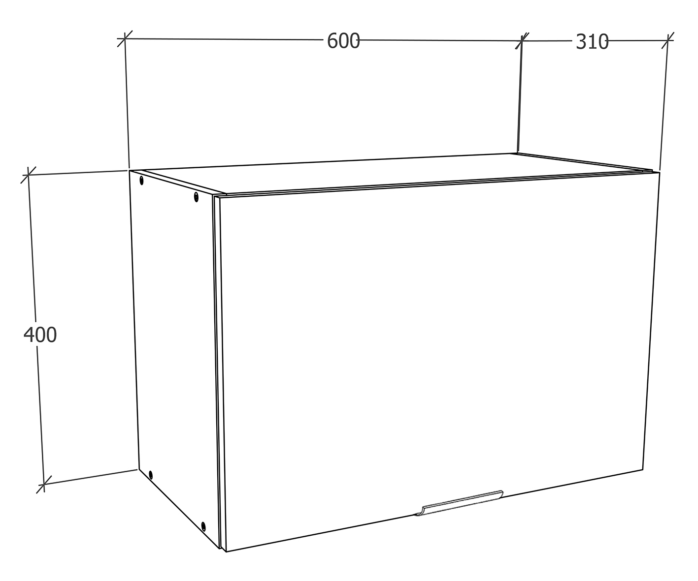 Hängeschrank FASOLA - weiß - mit Klappe - 60 cm
