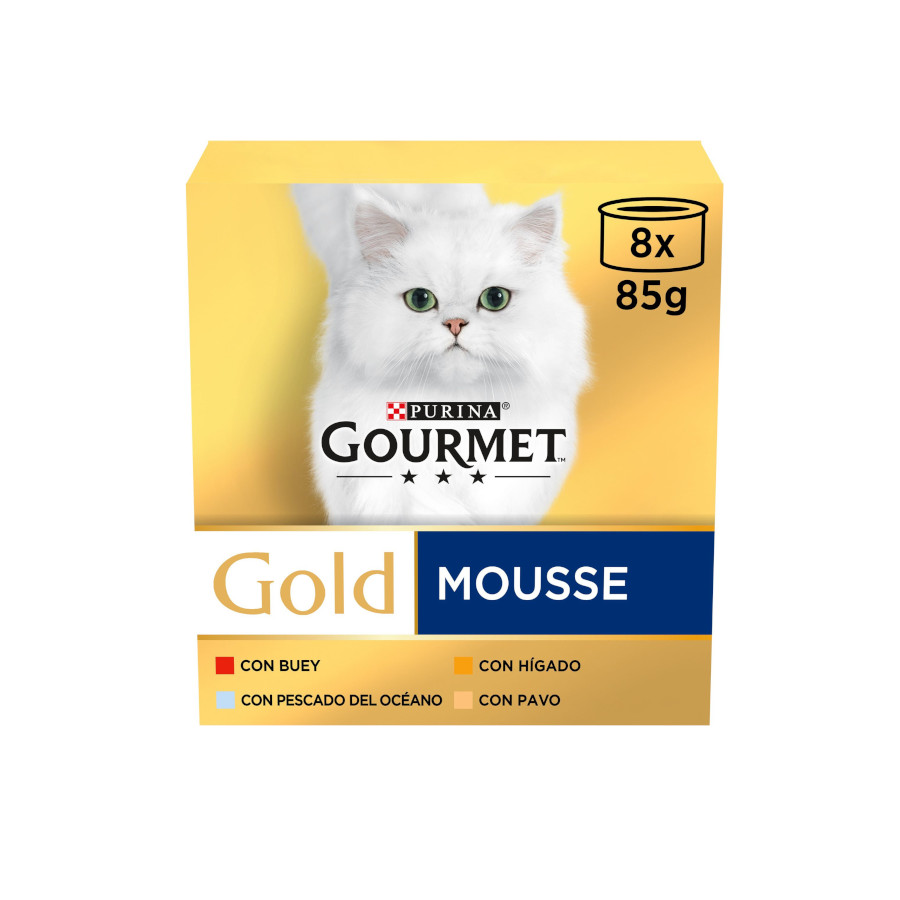 Conjunto de latas de mousse gourmet dourada para gatos - Pacote múltiplo