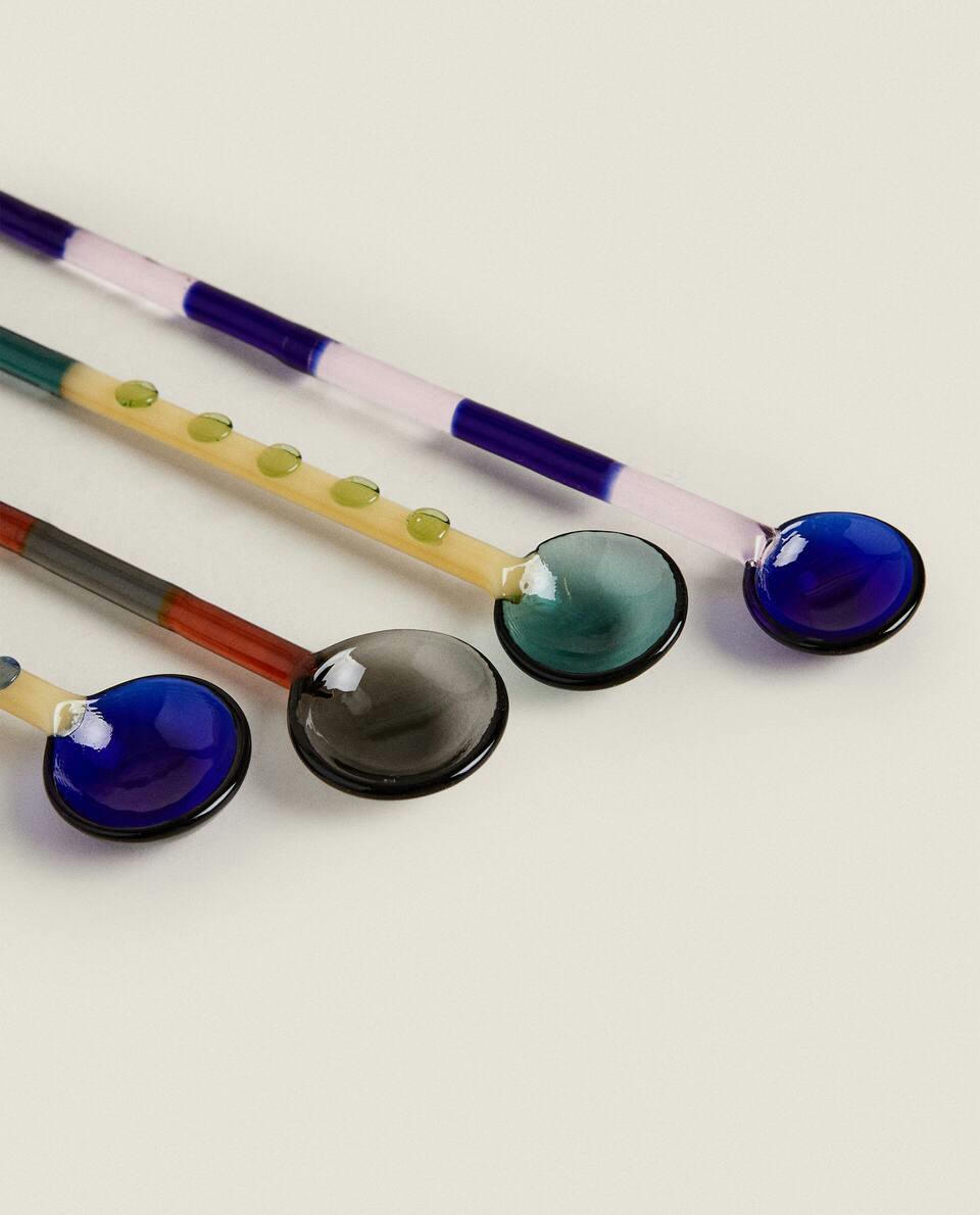 Conjunto de colheres de sobremesa de vidro borossilicato (pacote com 4)