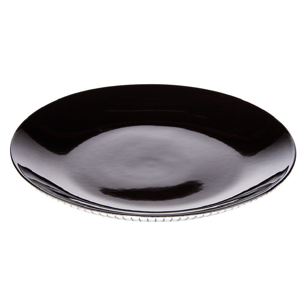Assiette à dessert rayure noire et blanche