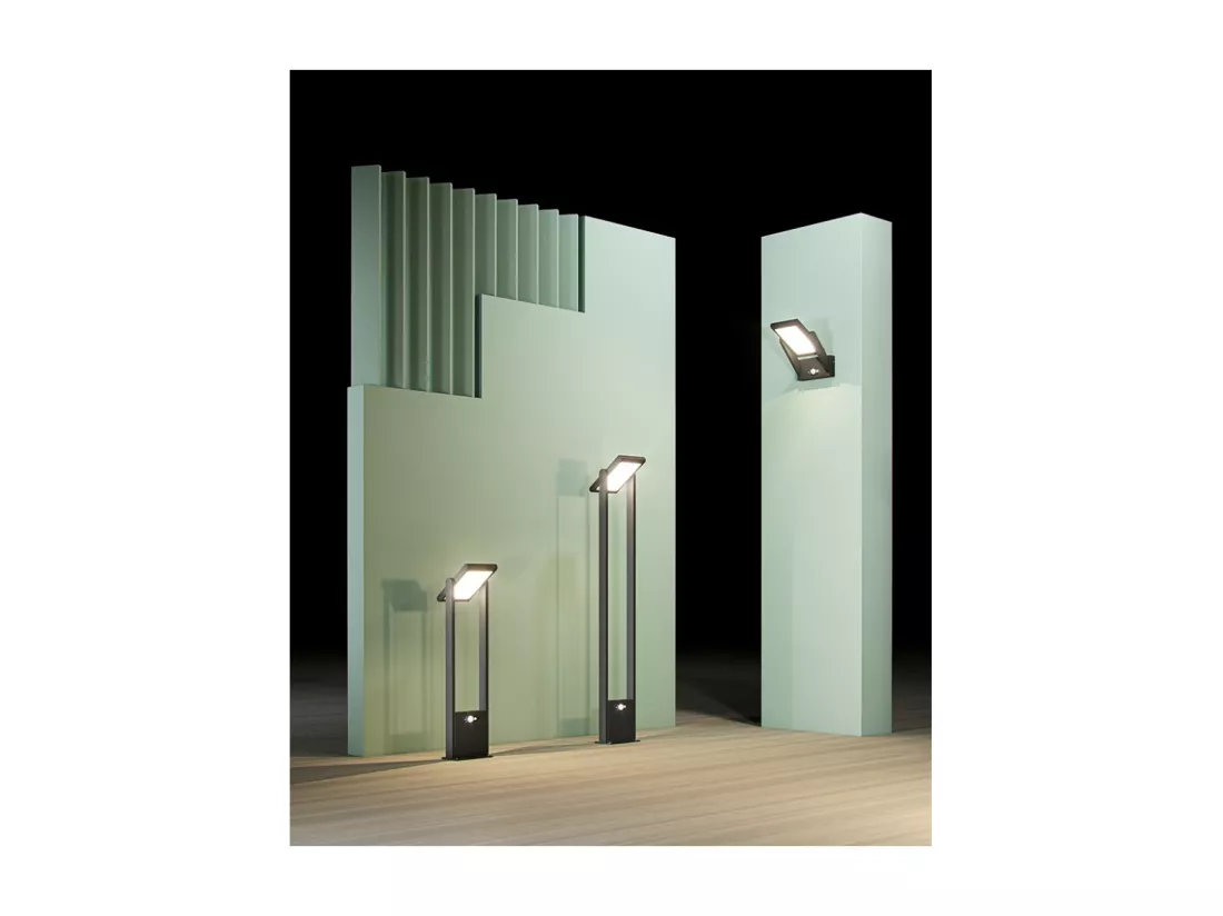 POPA Spot à énergie solaire noir 60 cm 4000K Luminaire de jardin Beneito Faure
