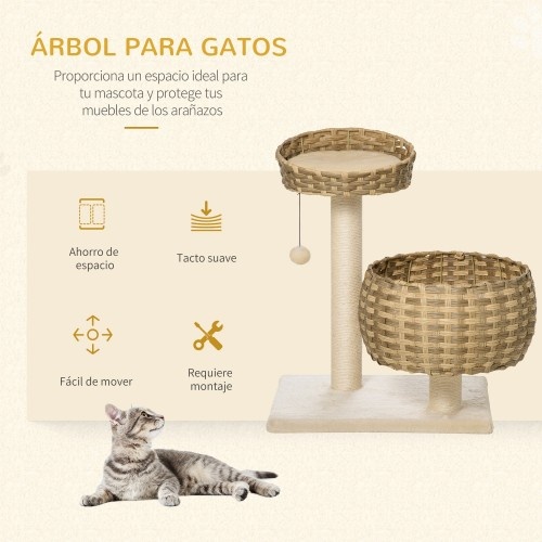 Árvore para gatos PawHut tamanho médio com cama superior