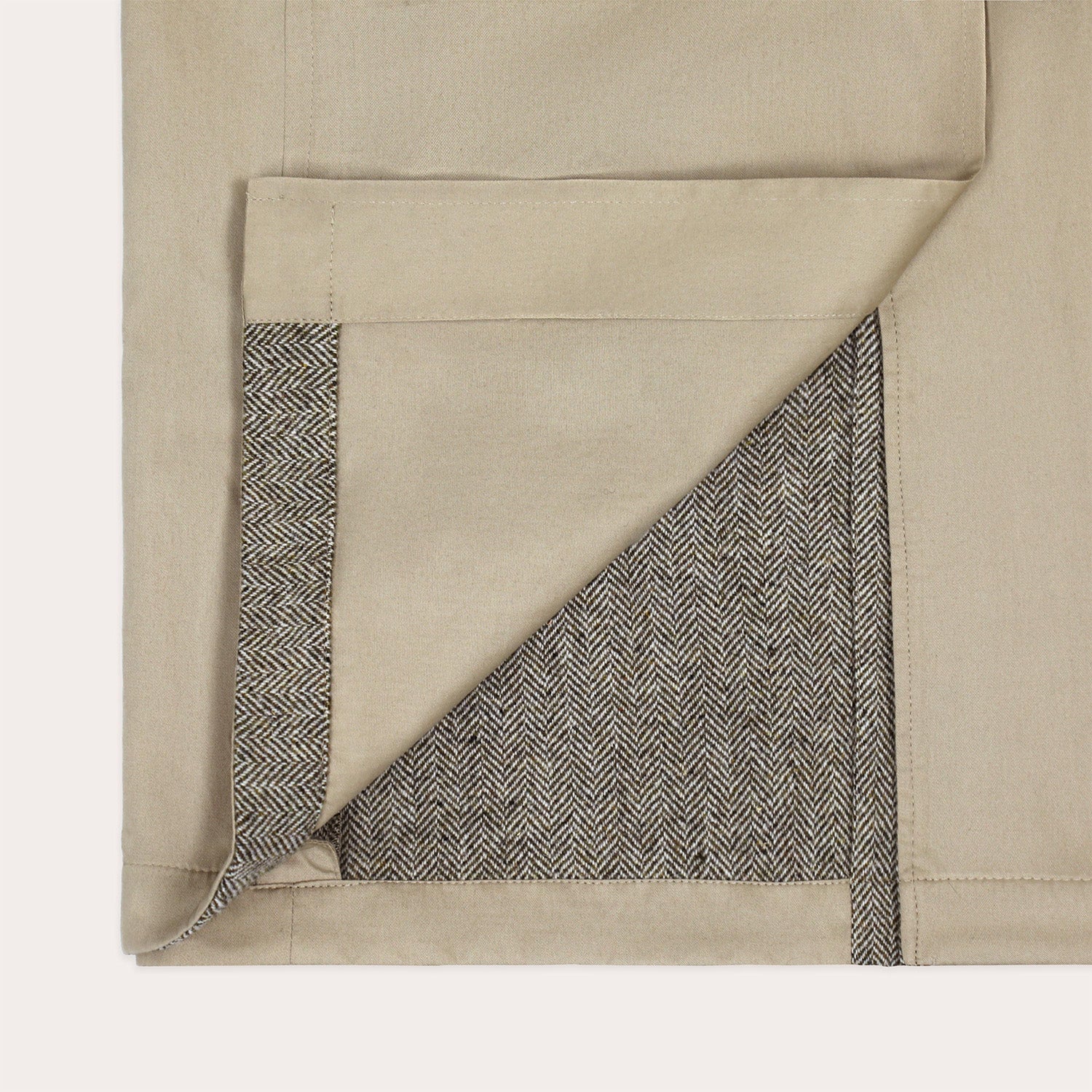 Reversible mac in water-repellent cotton and beige wool