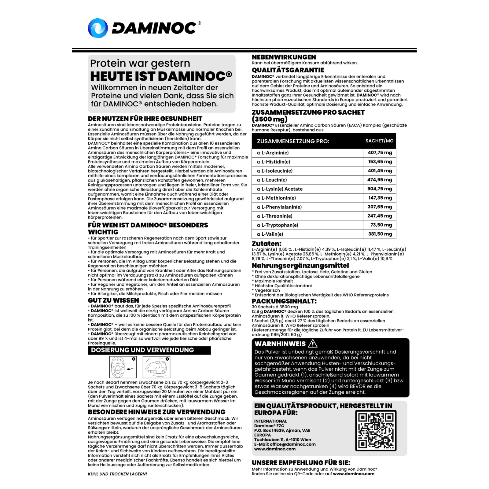 DAMINOC® Kur-Set 3 Monate EACA Aminosäuren Complex