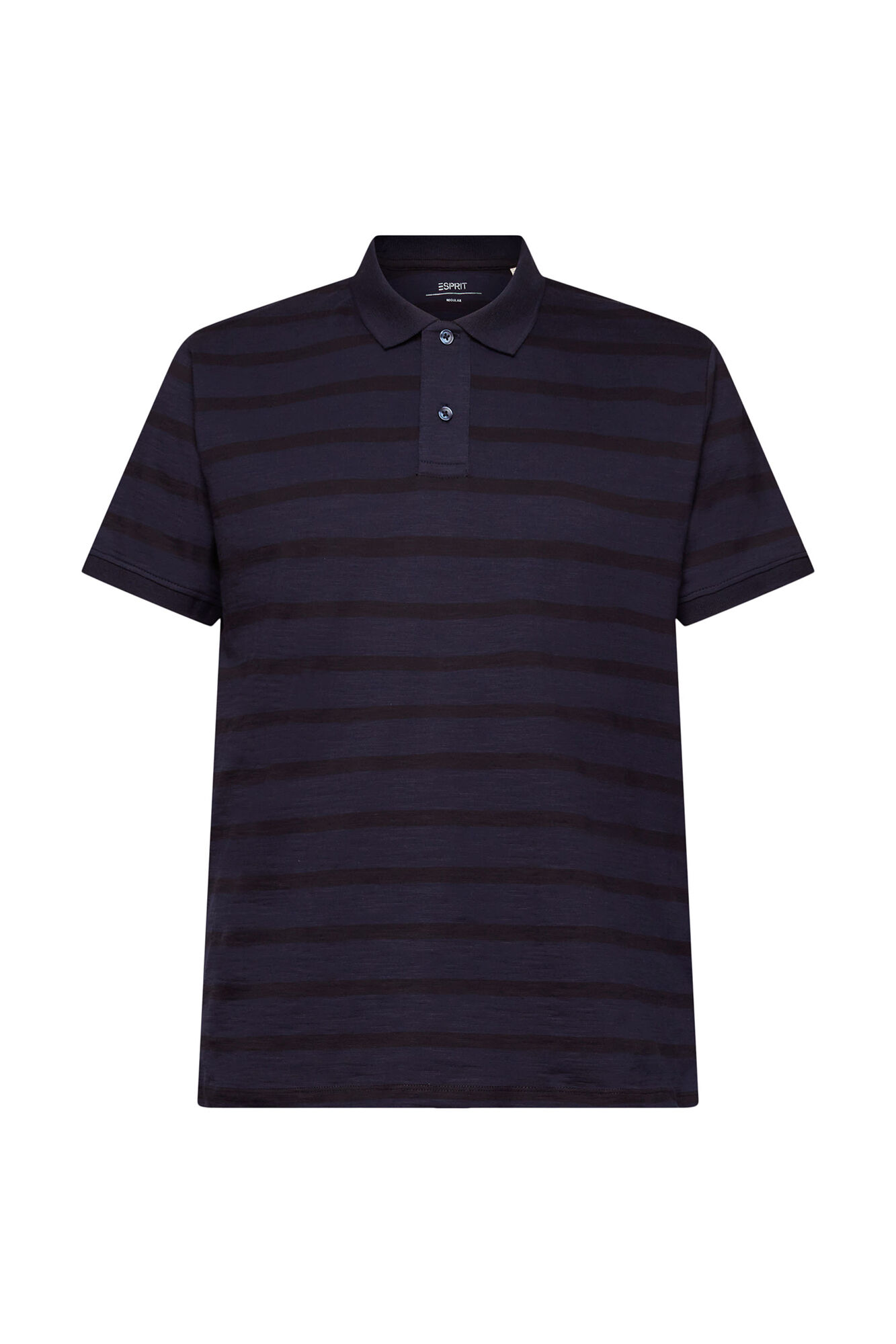 Camisa polo listrada em algodão sustentável - Estampa azul