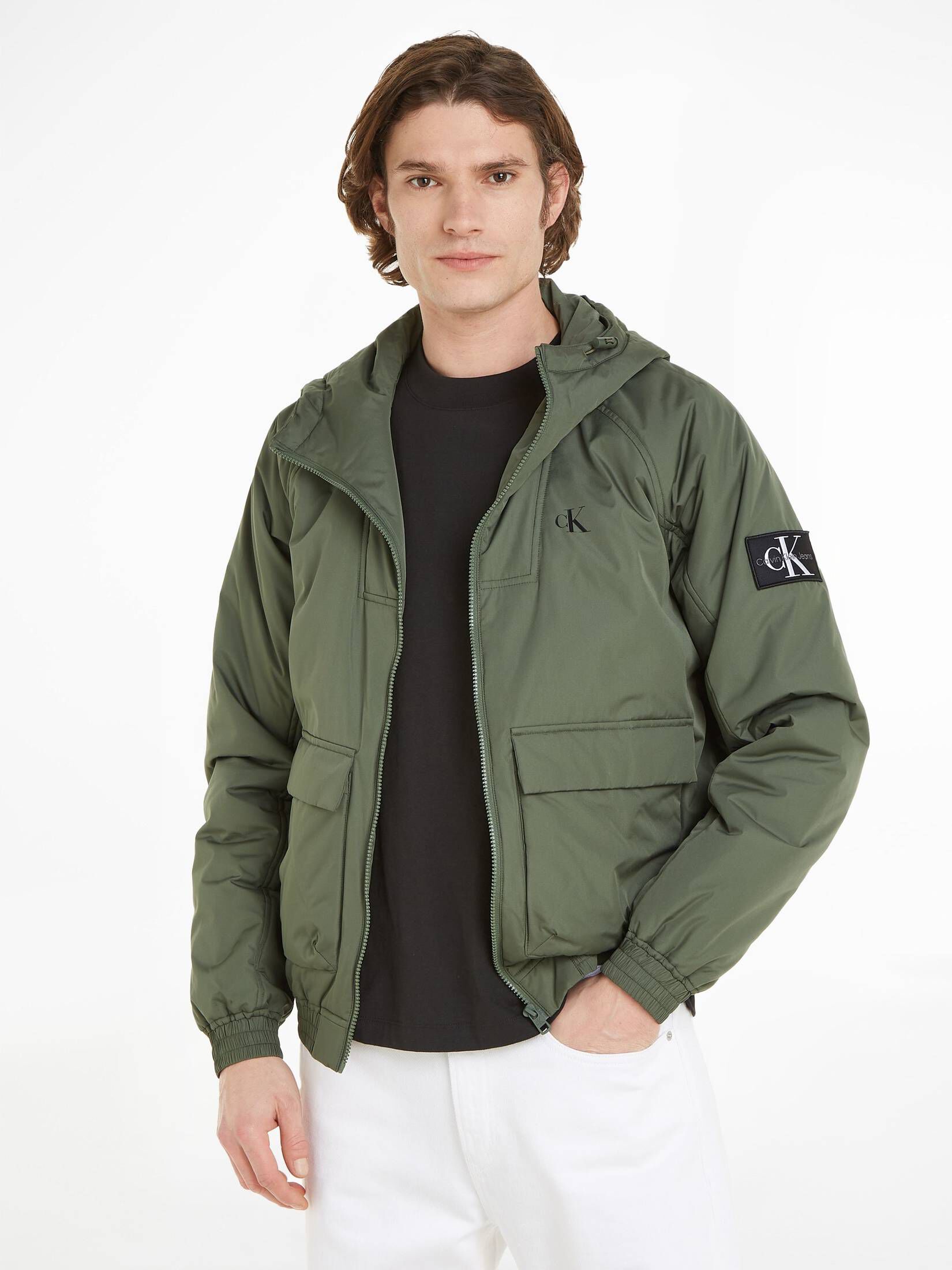 CALVIN KLEIN JEANS| Herren Jacke PADDED HOODED HARRINGTON