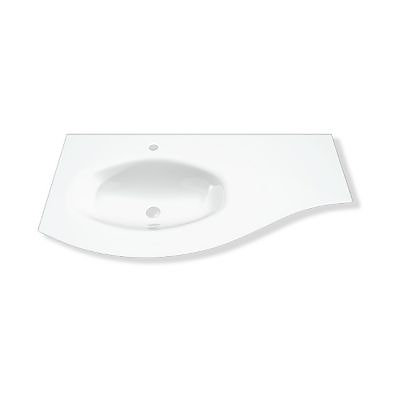 Plan vasque à gauche verre 104 cm Vague