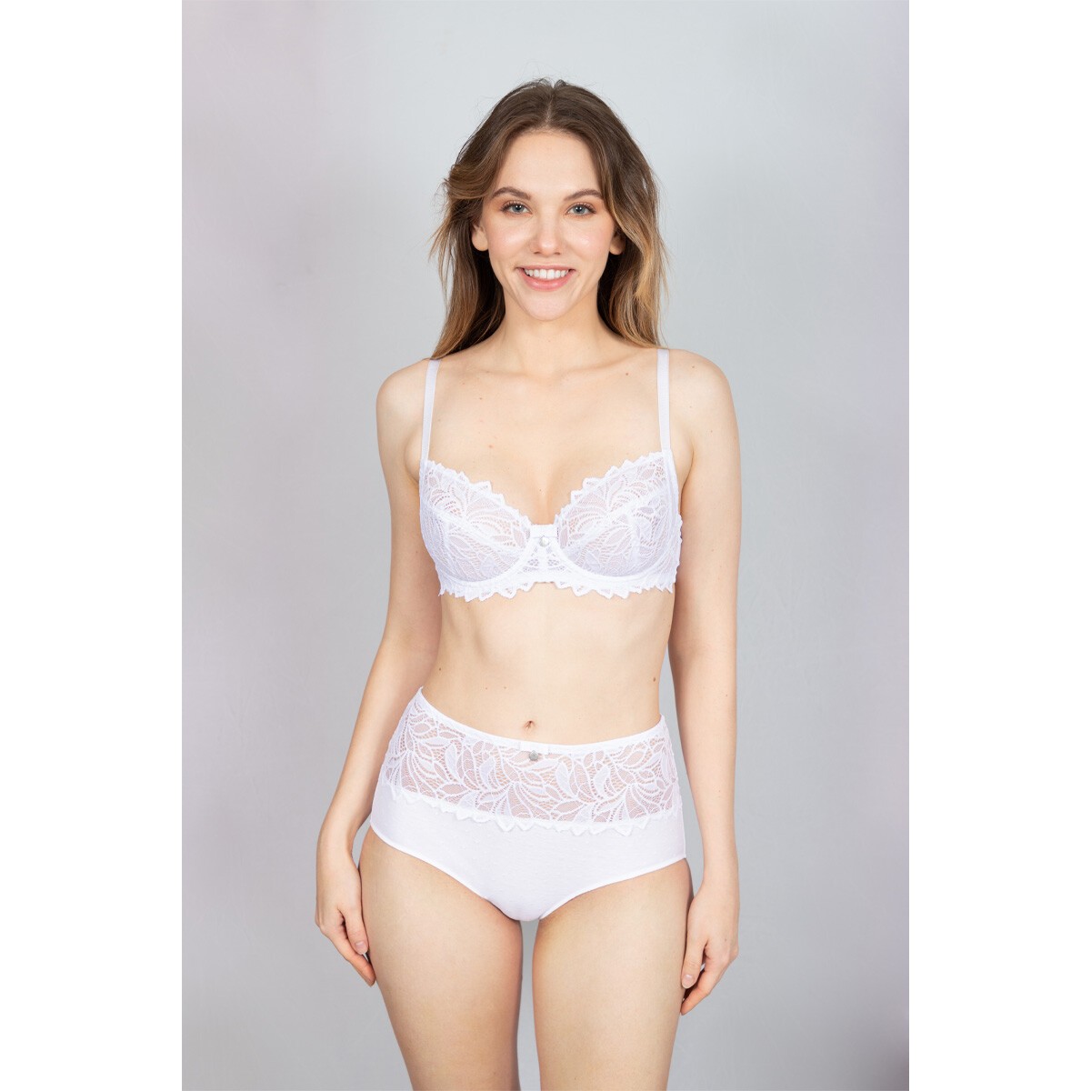 Culotte à dentelle taille haute - Rosana  - Blanc