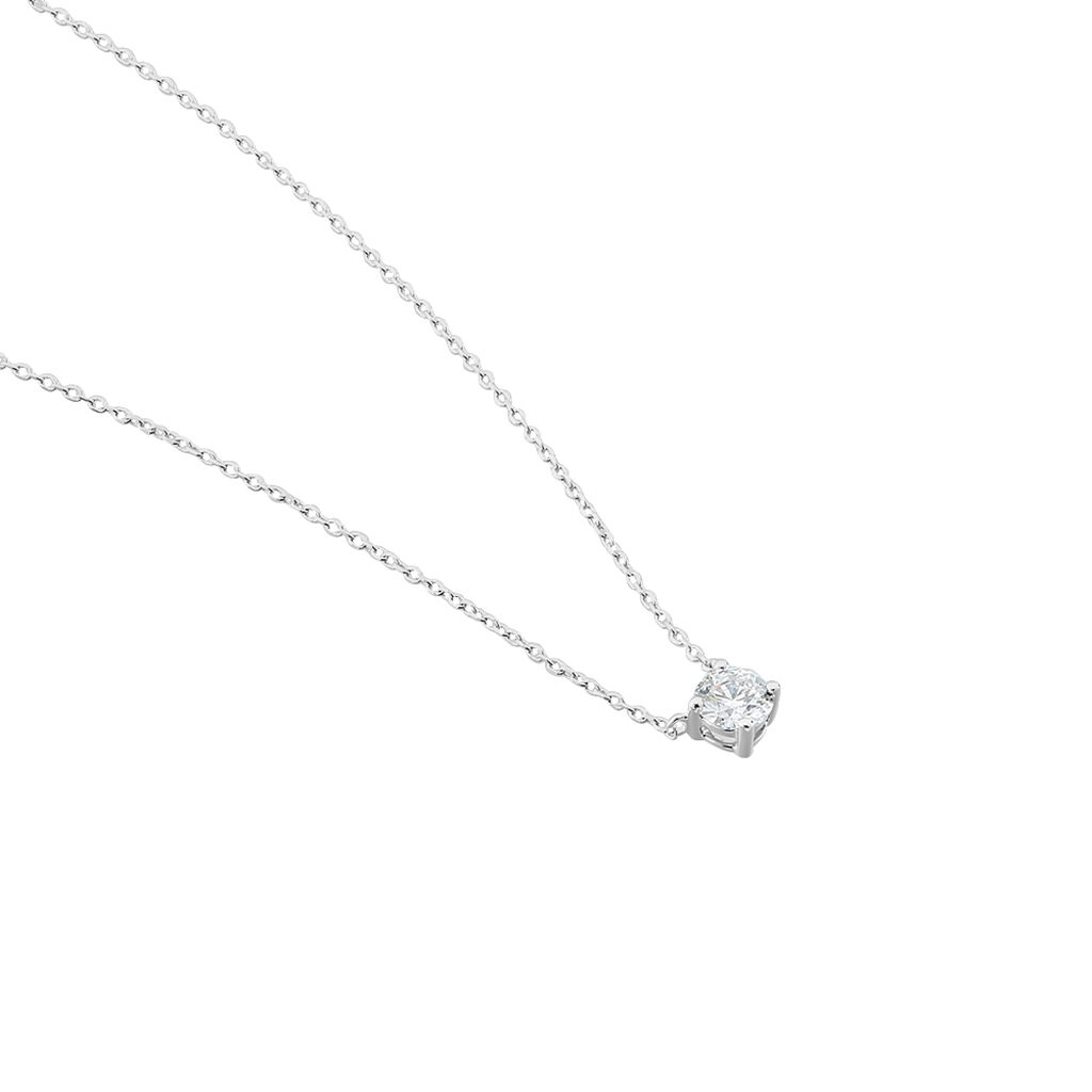 Collier Solitaire Victoria Platine Blanc Diamant