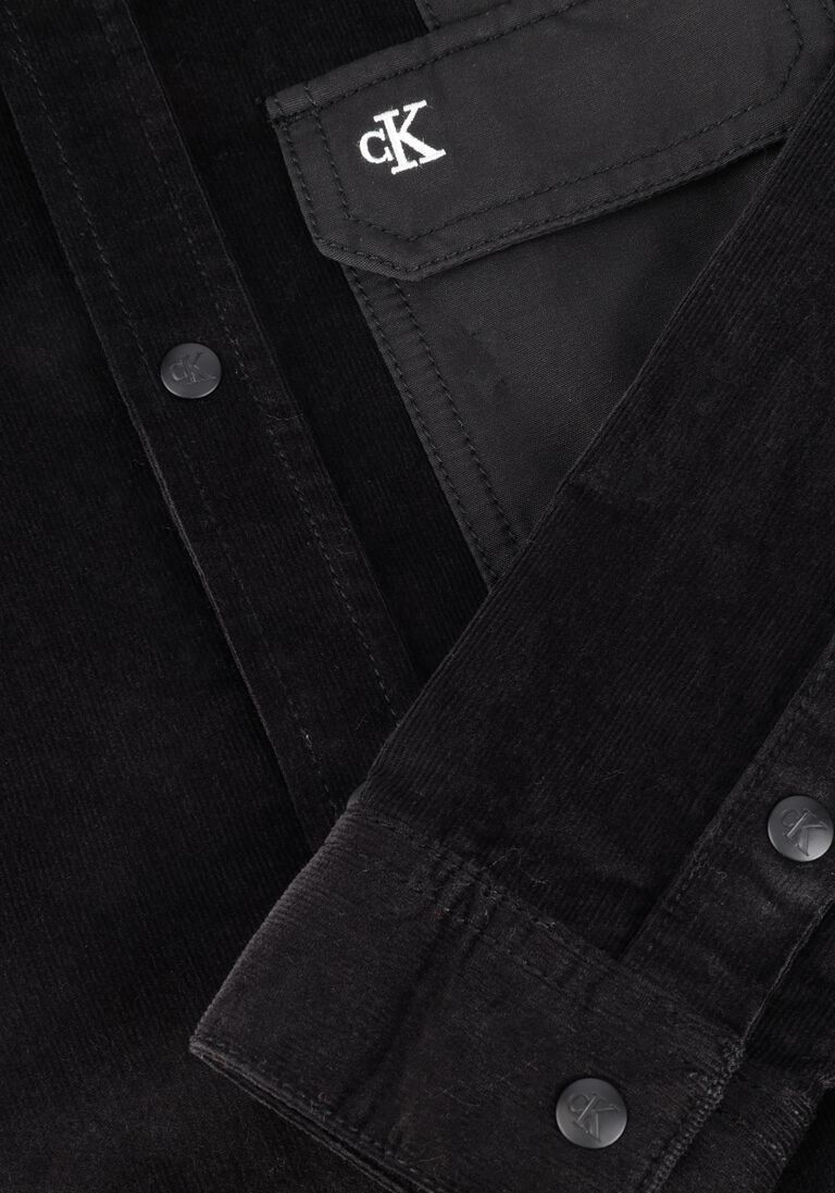 CALVIN KLEIN zwarte calvin klein overshirt corduroy mix media over shirt