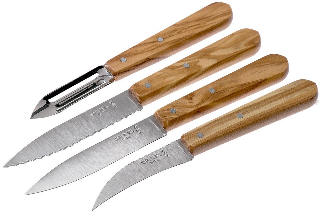 Opinel 002163 Les Essentiels olijfhout schilmessenset