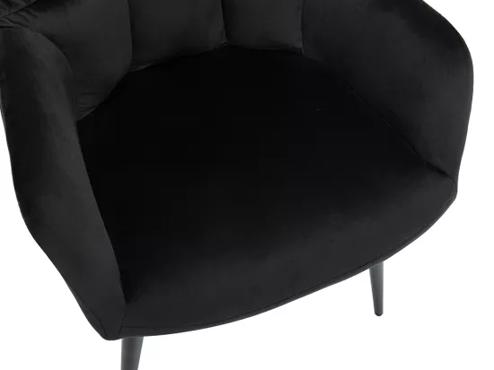 Lot de 2 chaises avec accoudoirs - Velours et métal - Noir - PEGA de Pascal MORABITO