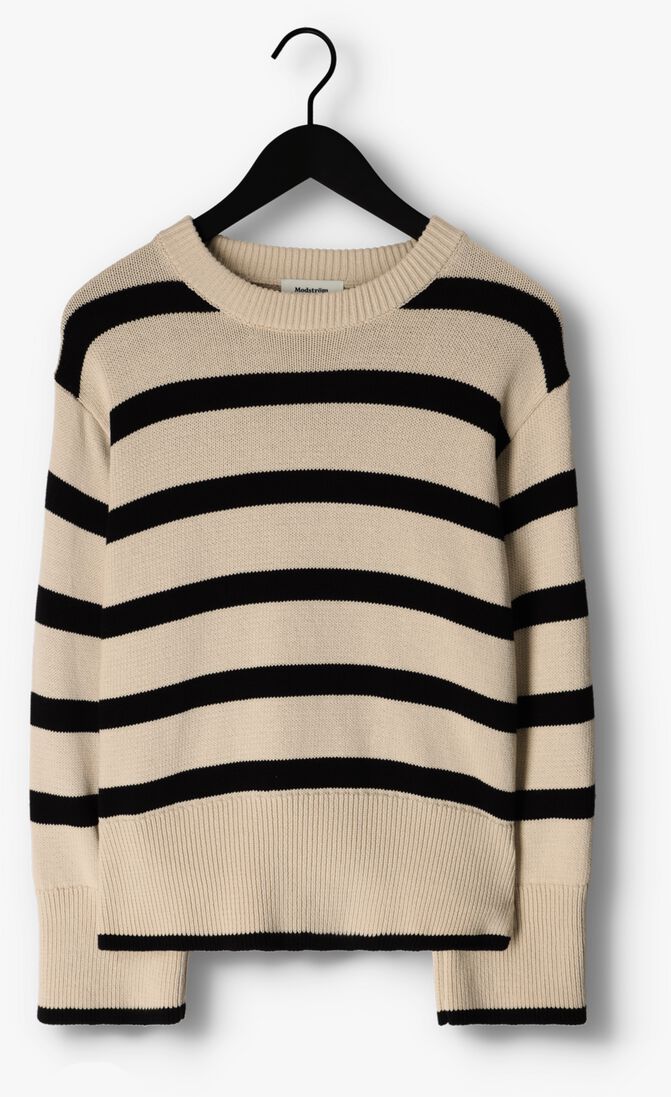 MODSTR\u00D6M zwarte modstr&ouml;m trui corbin md stripe o-neck