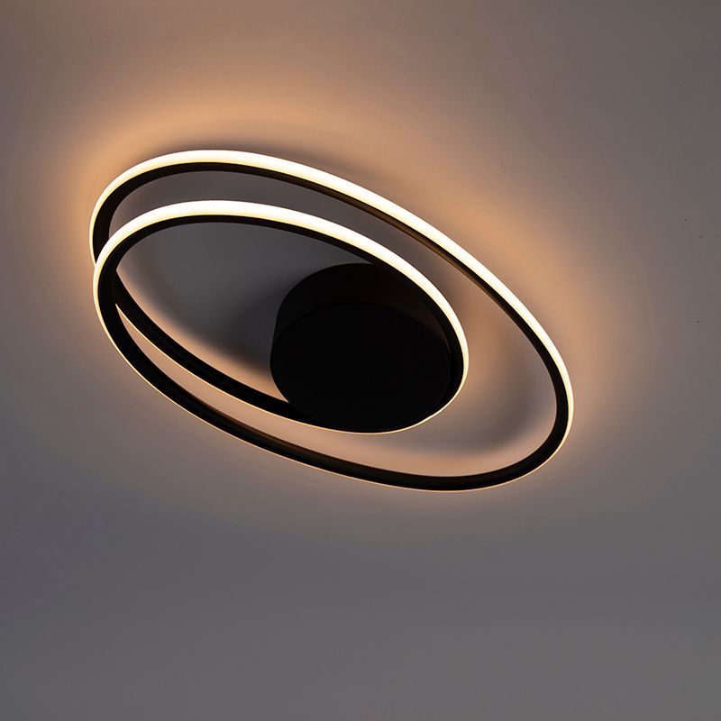 Design plafondlamp zwart incl. LED 3 staps dimbaar - Rowan
