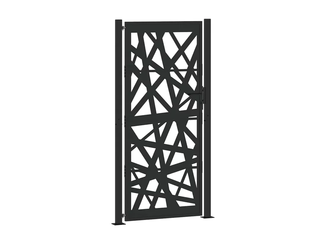 Portail de jardin noir 105x205 cm acier conception de lumière