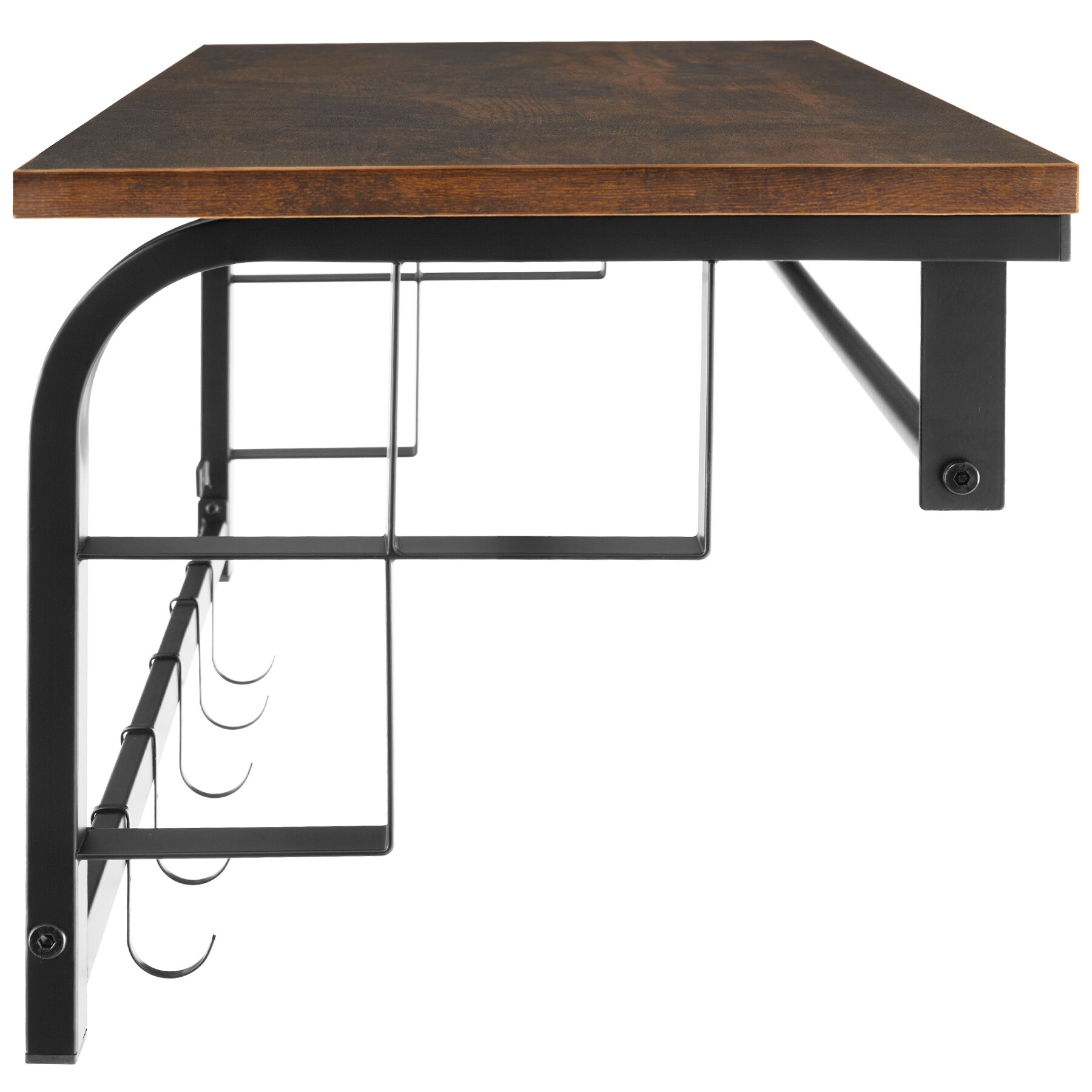 tectake® Wandgarderobe, Industrial Style, mit Ablage und 5 abnehmbaren Haken, 66 x 30 x 27 cm