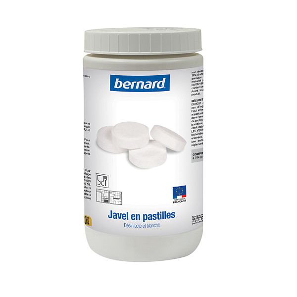 Pastilles de javel nettoyantes désinfectantes Bernard, boîte de 300