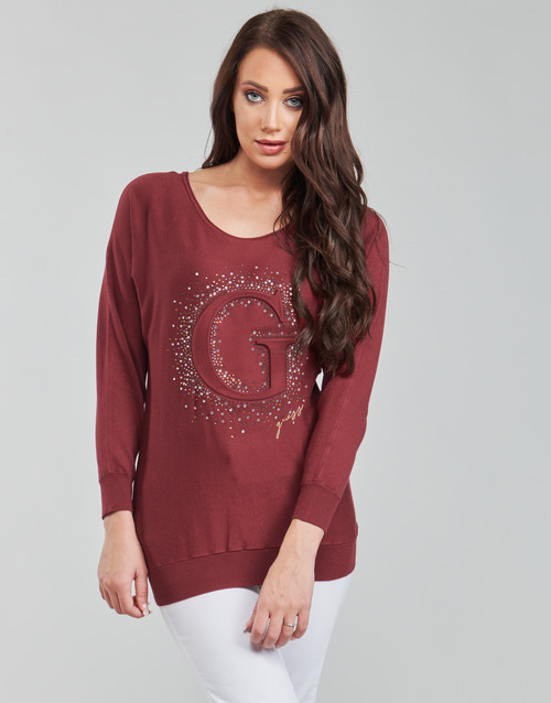 Guess - ABBY RN BATSLEEVE SWTR - Rouge