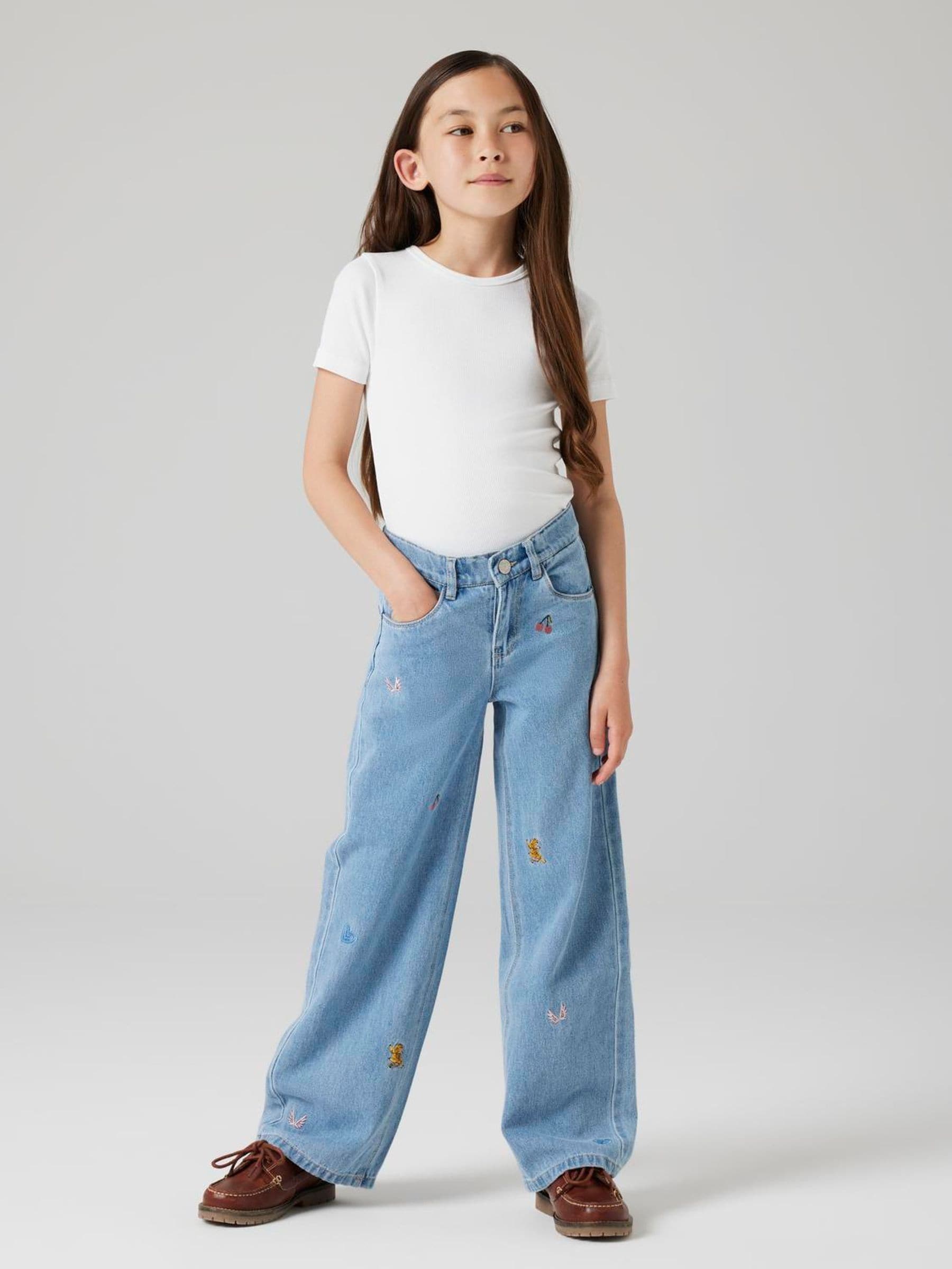Name It Embroided Wide Leg Jeans