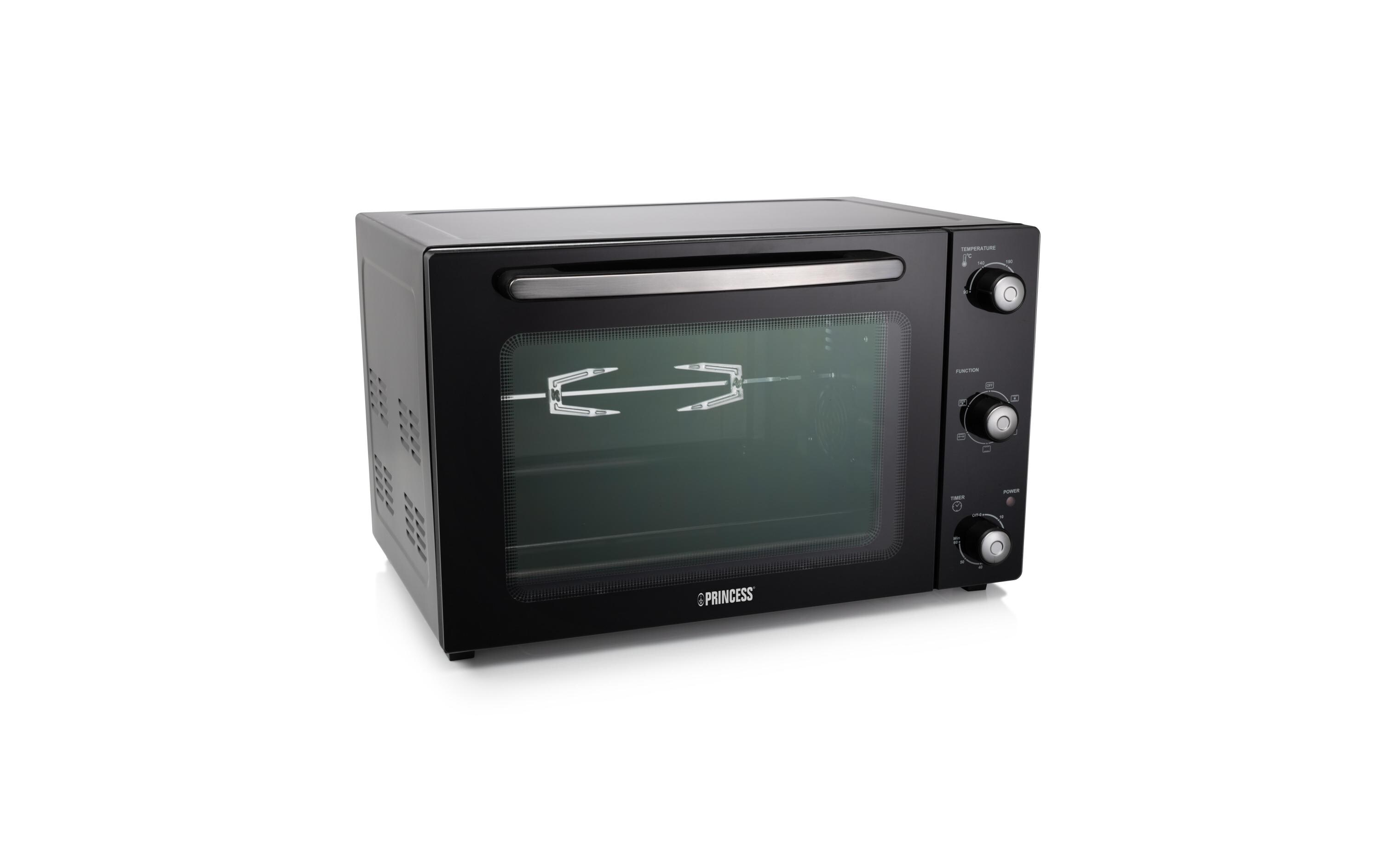 Backofen Deluxe 45 l, Schwarz<br>Kompakter Konvektionsbackofen mit Grill- und Auftaufunktion