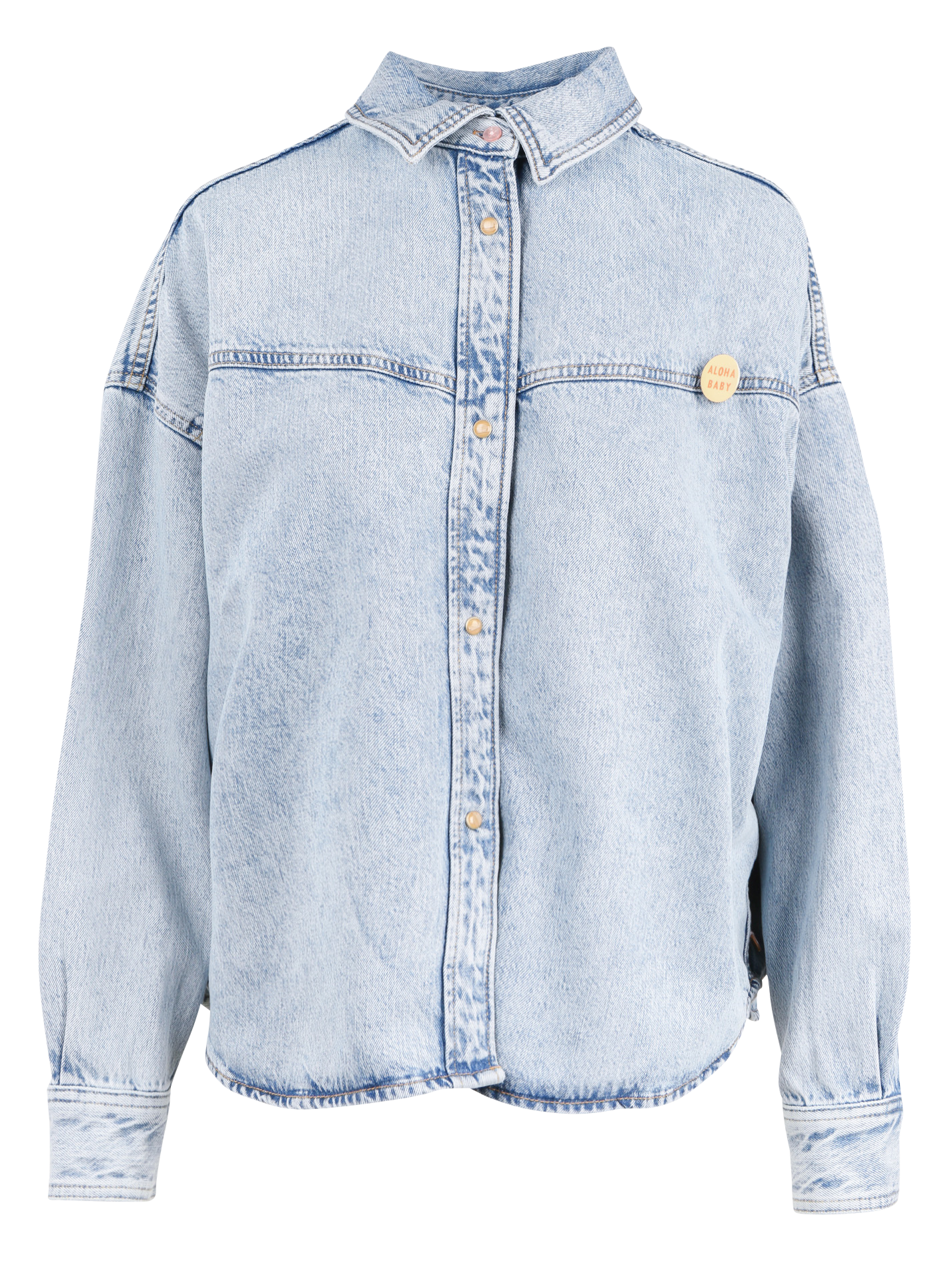 Surchemise ample en denim| Bleu