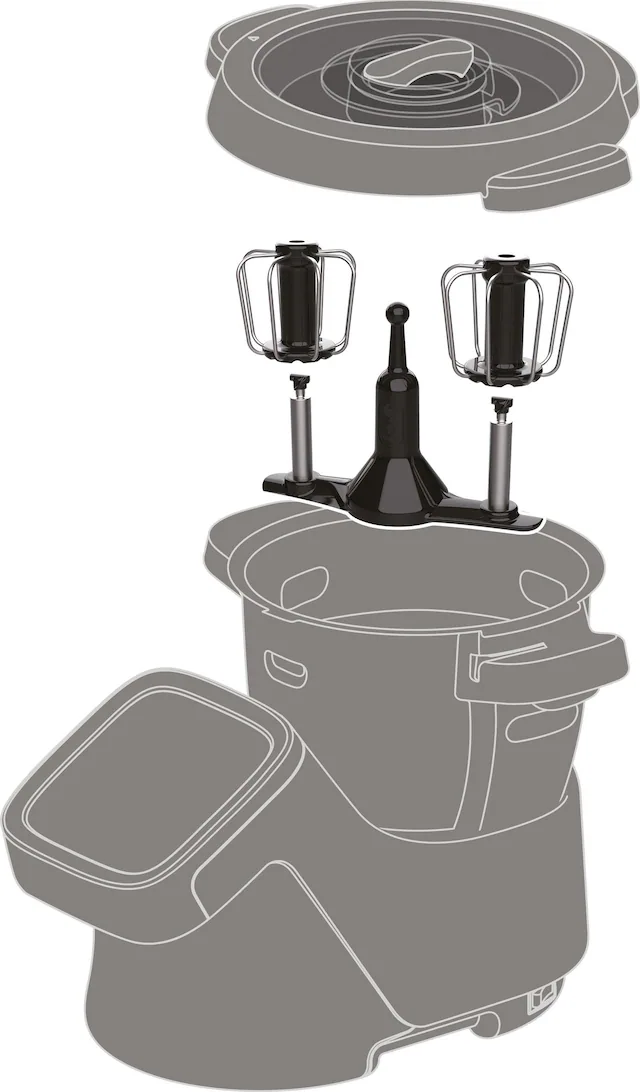 Krups Rührelement-Set »Krups Prep&Cook Zubehör Set« doppelt rotierender Schneebesen, hitzeresistente Matte