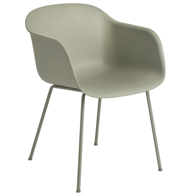 Muuto Fiber Tube stoel dusty green