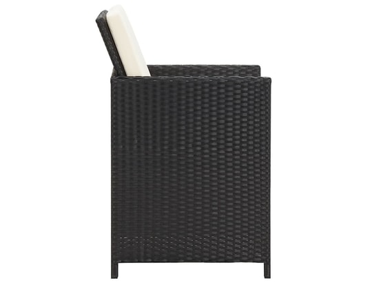 VIDAXL - Chaises à manger de jardin avec coussins 4 pcs noir poly rot...
